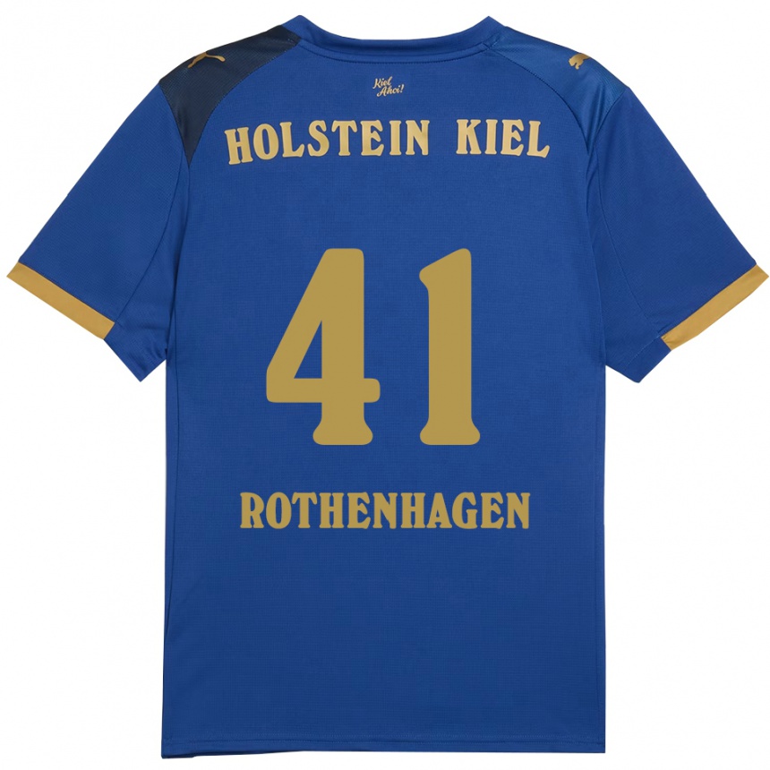 נשים כדורגל Lio Rothenhagen #41 כחול זהב ג'רזי ביתית 2025/26