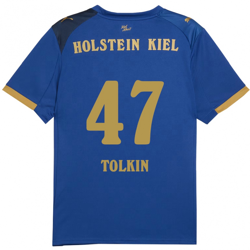 נשים כדורגל ג'ון טולקין #47 כחול זהב ג'רזי ביתית 2025/26