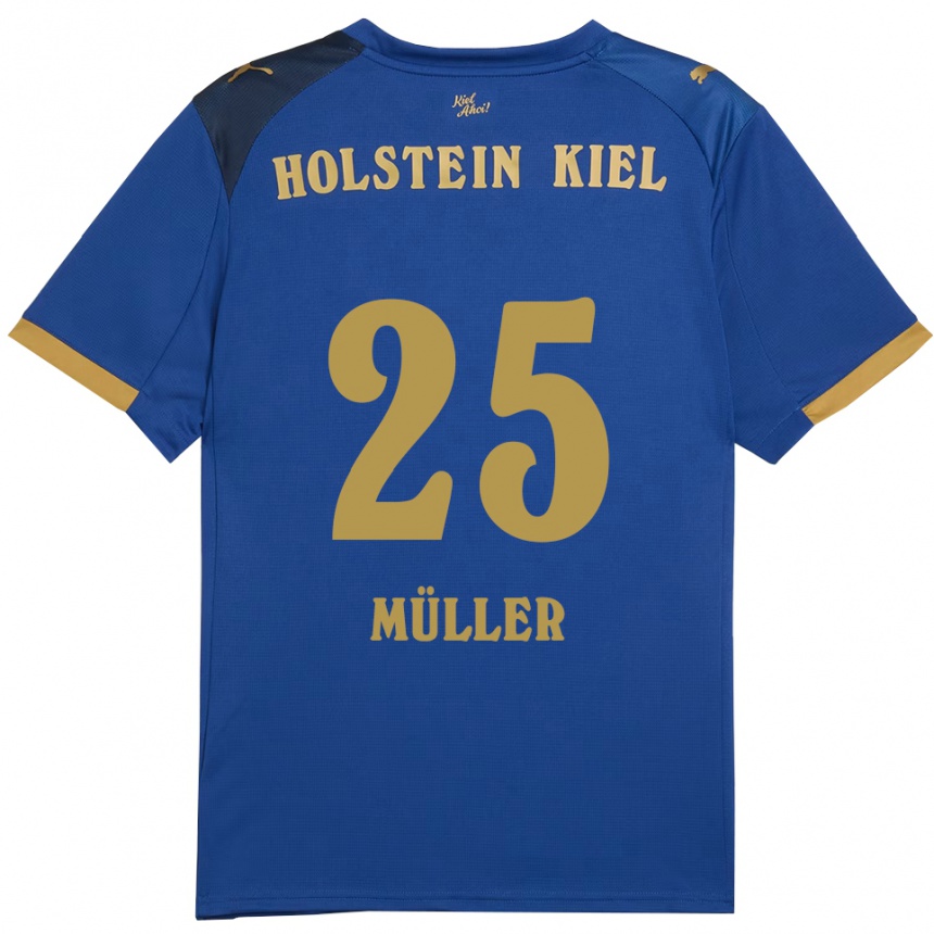 נשים כדורגל Marcus Müller #25 כחול זהב ג'רזי ביתית 2025/26