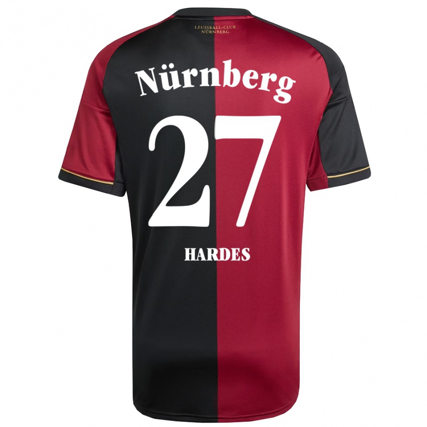 נשים כדורגל Aaron Hardes #27 בורדו שחור ג'רזי ביתית 2025/26