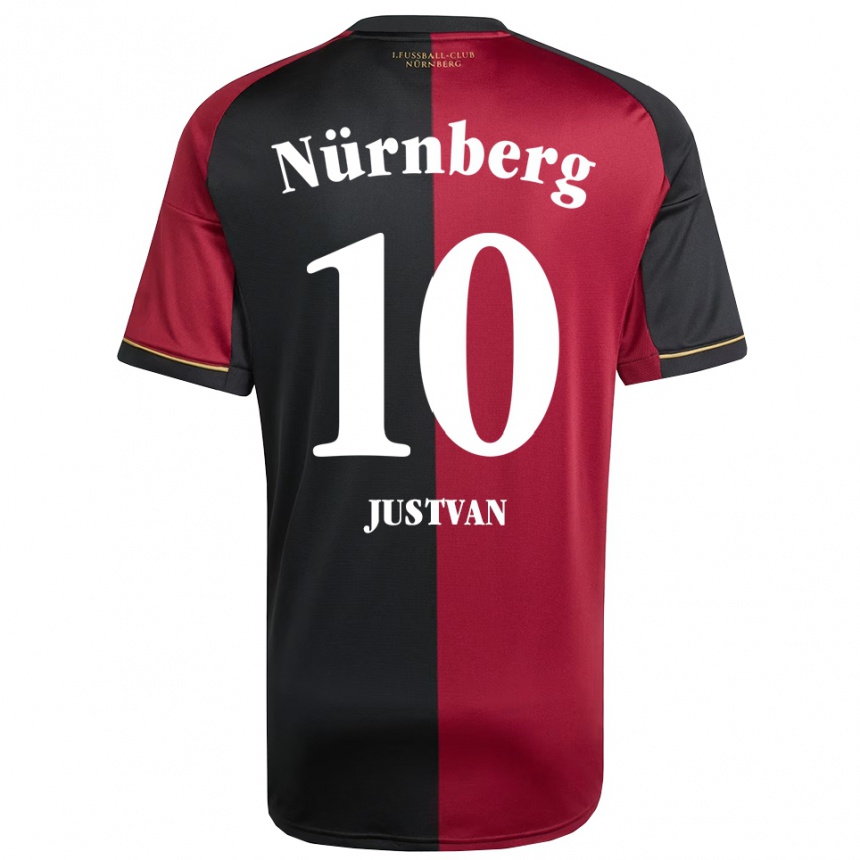 נשים כדורגל Julian Justvan #10 בורדו שחור ג'רזי ביתית 2025/26