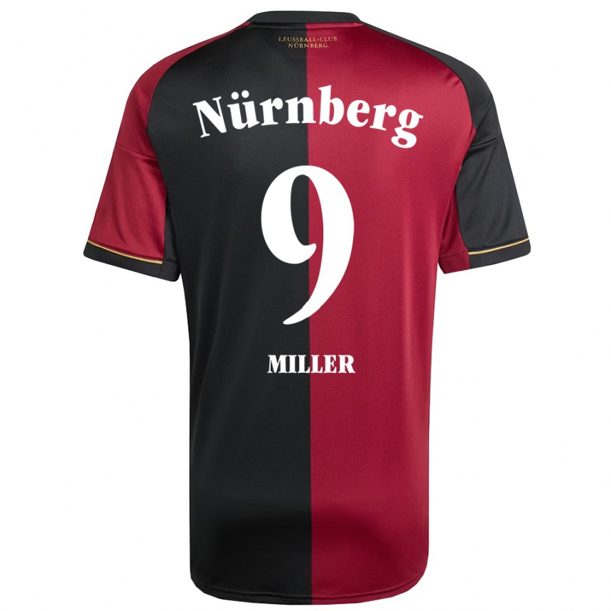 נשים כדורגל Laura Miller #9 בורדו שחור ג'רזי ביתית 2025/26