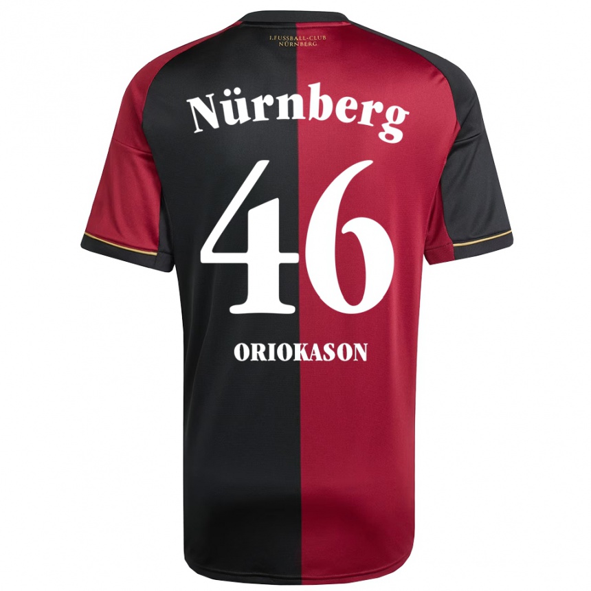 נשים כדורגל Emmanuel Oriokason #46 בורדו שחור ג'רזי ביתית 2025/26