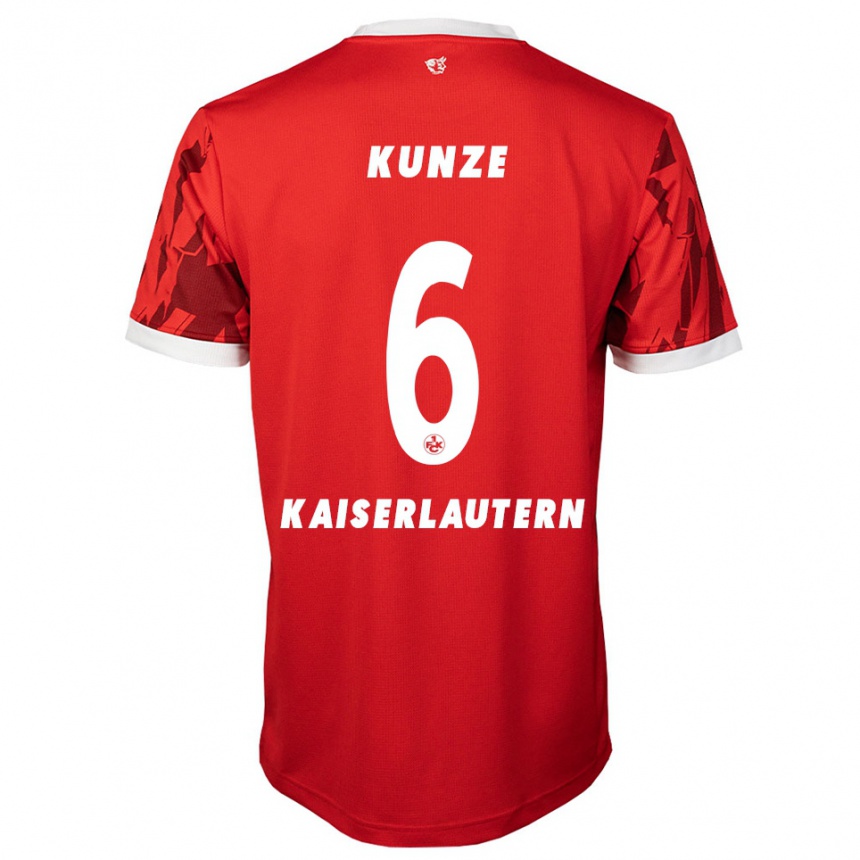 נשים כדורגל פביאן קונזה #6 אדום לבן ג'רזי ביתית 2025/26