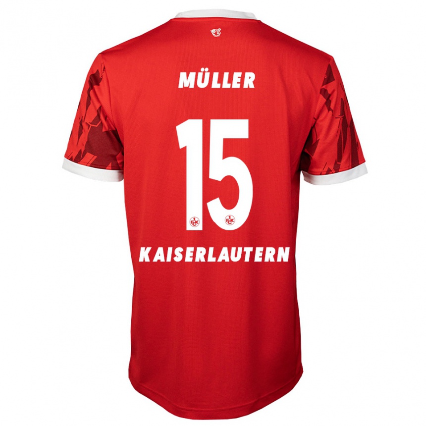 נשים כדורגל Erik Müller #15 אדום לבן ג'רזי ביתית 2025/26