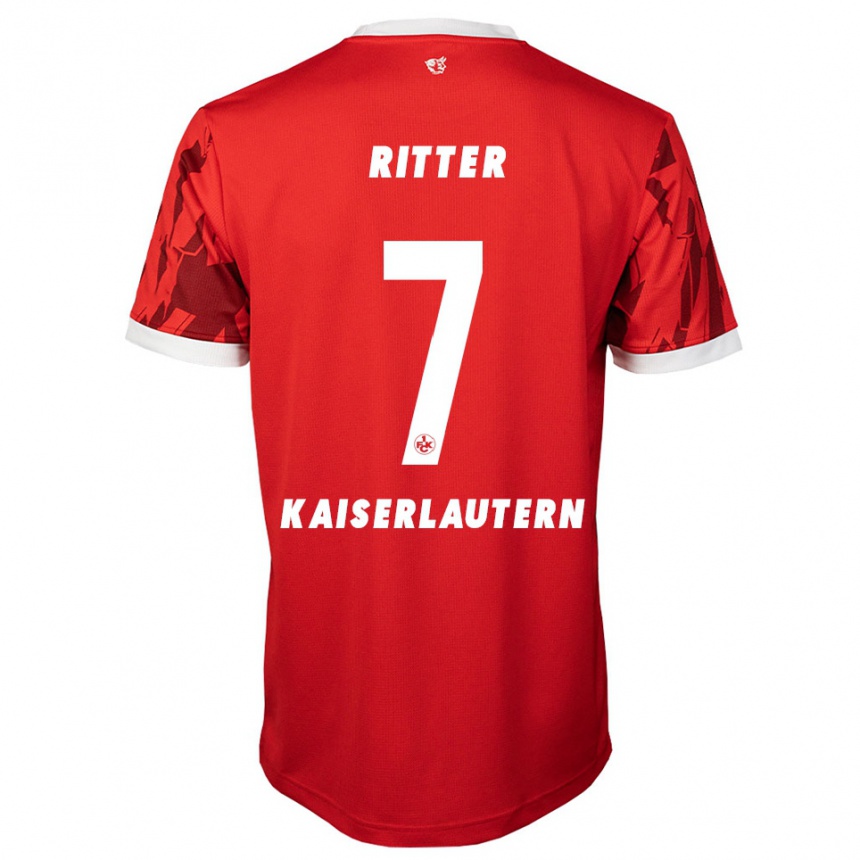 נשים כדורגל מארלון ריטר #7 אדום לבן ג'רזי ביתית 2025/26