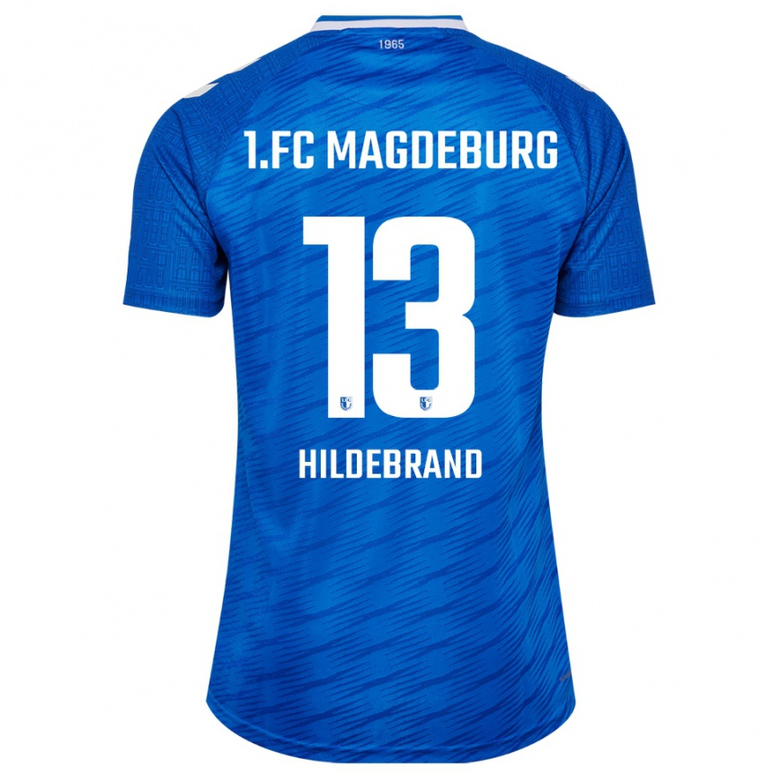 נשים כדורגל Caroline Hildebrand #13 כחול לבן ג'רזי ביתית 2025/26