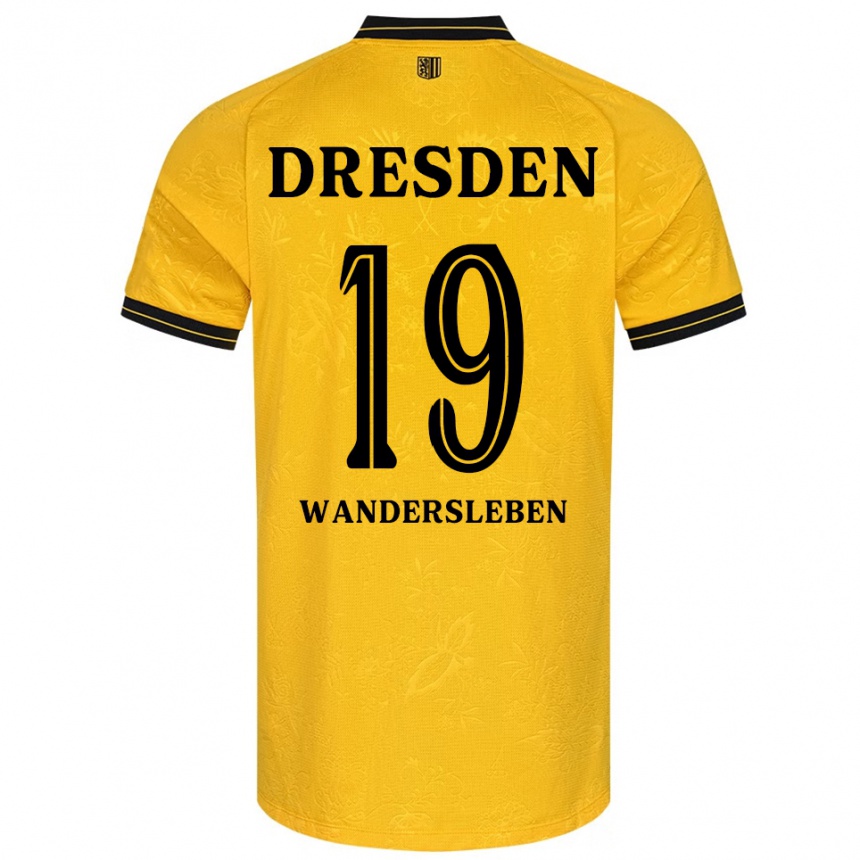 נשים כדורגל Arian-Rayan Wandersleben #19 צהוב שחור ג'רזי ביתית 2025/26