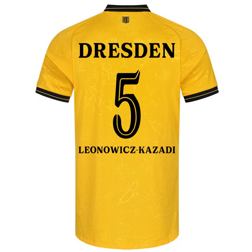 נשים כדורגל ג׳ונת׳ן לאונוביץ׳-קזאדי #5 צהוב שחור ג'רזי ביתית 2025/26