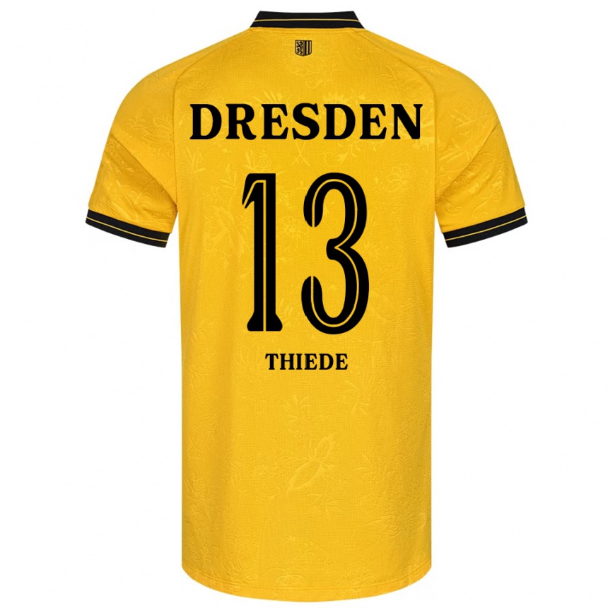 נשים כדורגל Tristan Thiede #13 צהוב שחור ג'רזי ביתית 2025/26