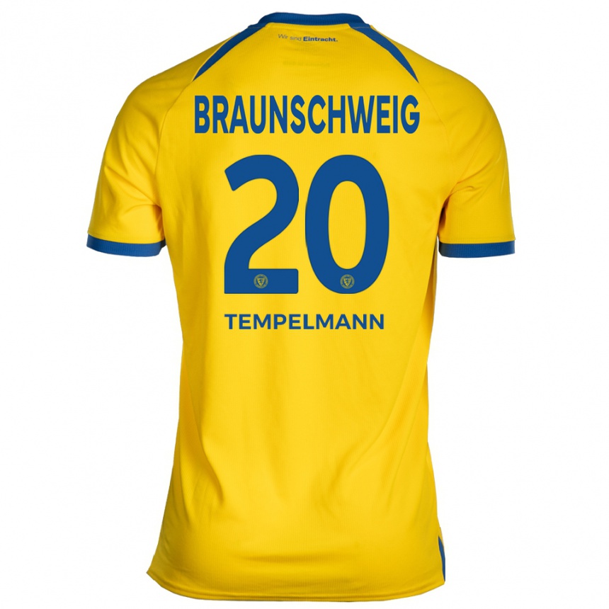 נשים כדורגל לינו טמפלמן #20 צהוב כחול ג'רזי ביתית 2025/26