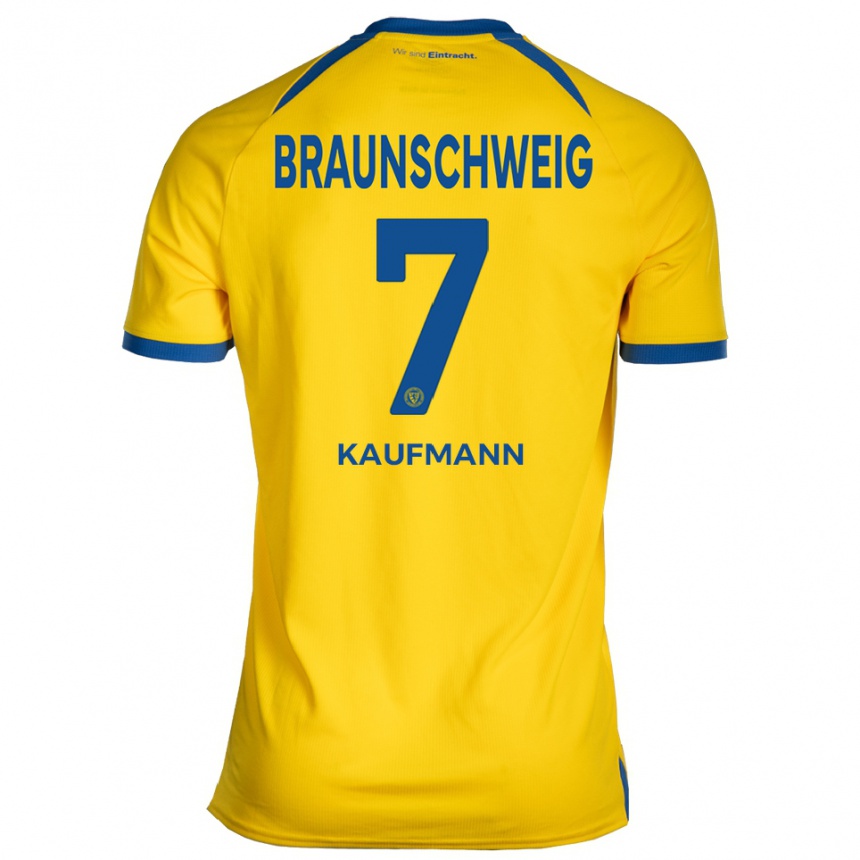 נשים כדורגל פאביו קאופמן #7 צהוב כחול ג'רזי ביתית 2025/26