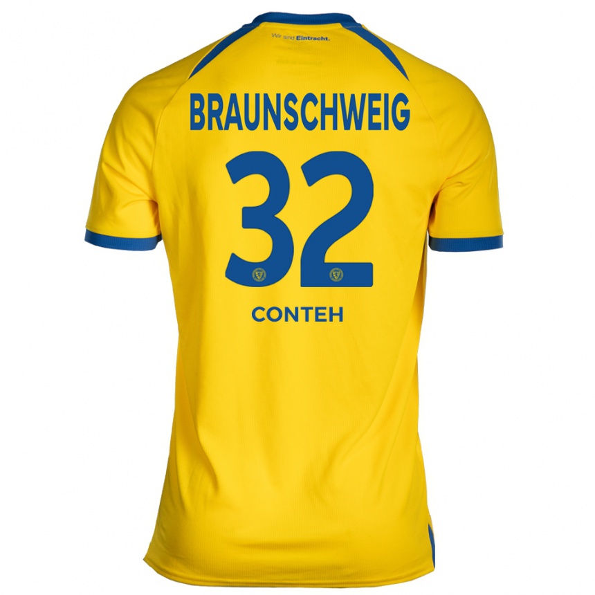 נשים כדורגל כריסטיאן קונטה #32 צהוב כחול ג'רזי ביתית 2025/26