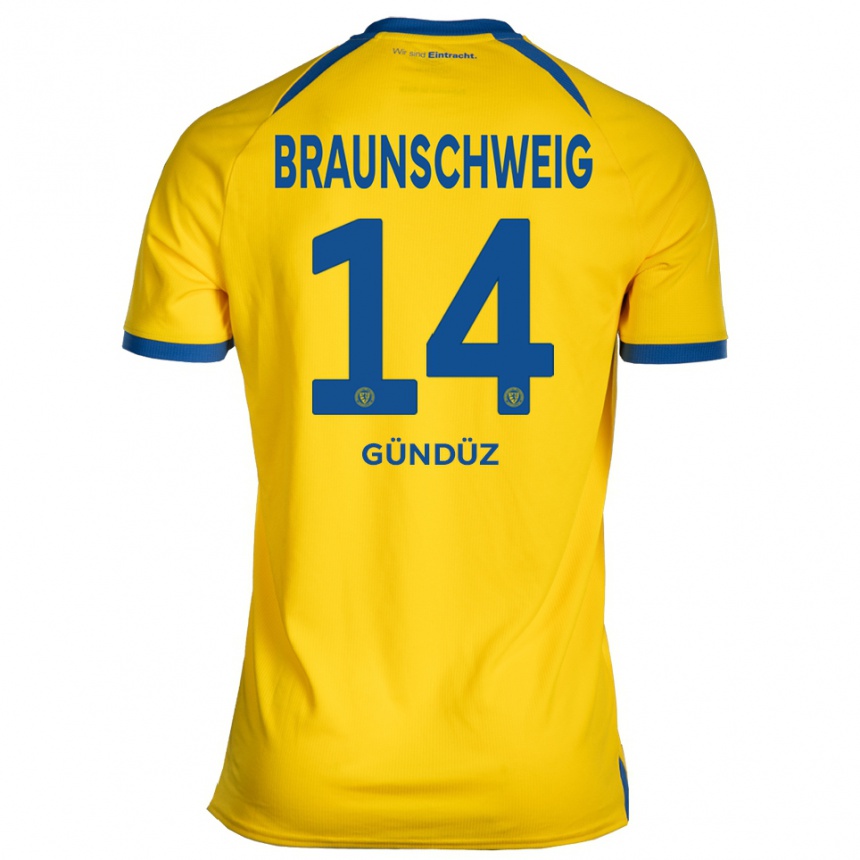 נשים כדורגל Enes Gündüz #14 צהוב כחול ג'רזי ביתית 2025/26