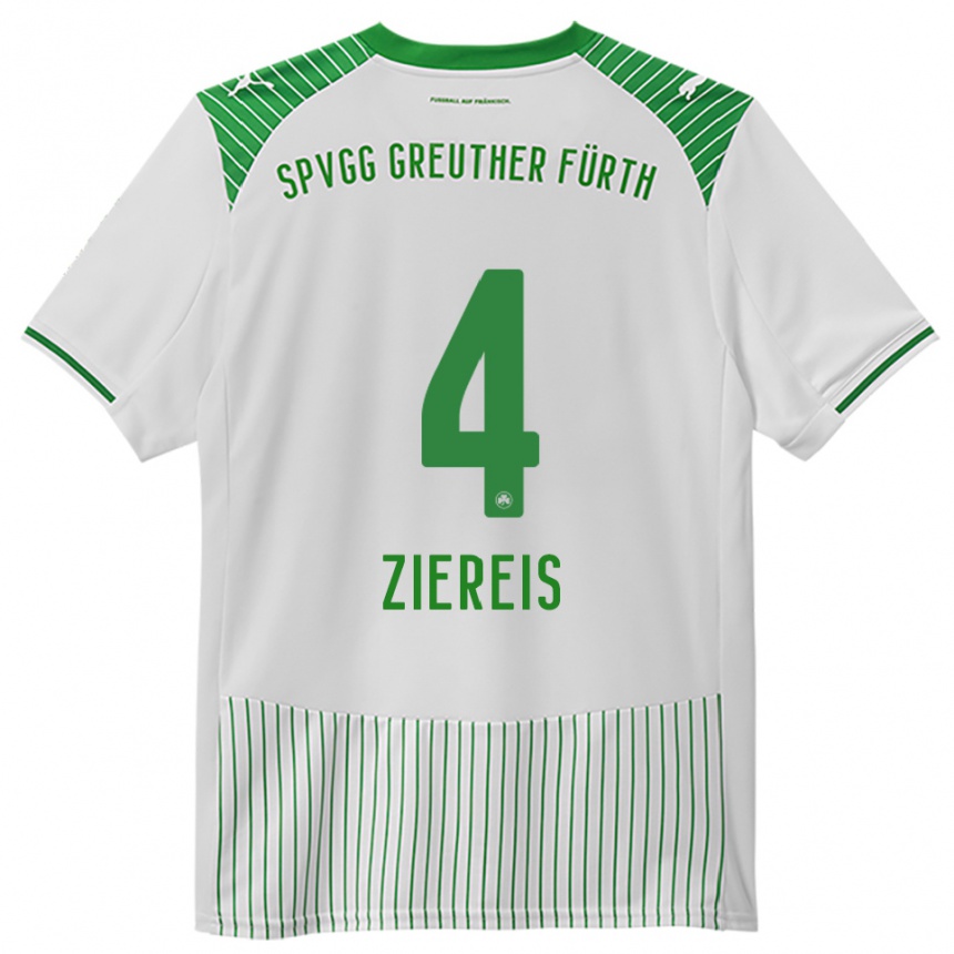 נשים כדורגל פיליפ ציראייס #4 לבן ירוק ג'רזי ביתית 2025/26