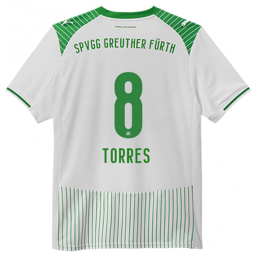 נשים כדורגל Lucas Torres #8 לבן ירוק ג'רזי ביתית 2025/26