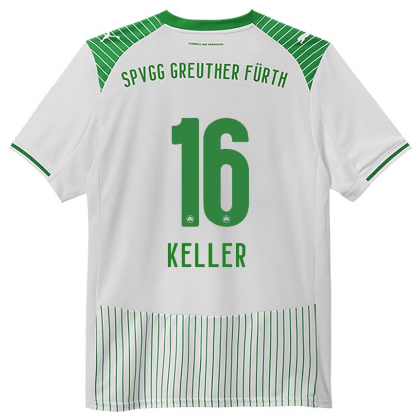 נשים כדורגל Aaron Keller #16 לבן ירוק ג'רזי ביתית 2025/26