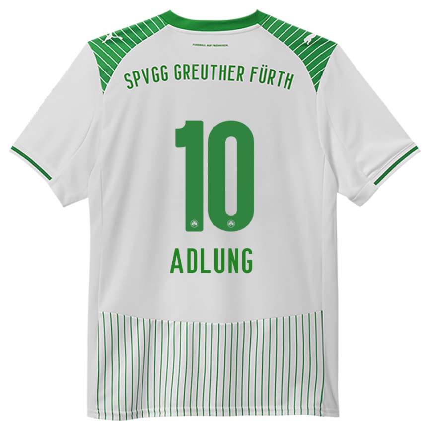 נשים כדורגל דניאל אדלונג #10 לבן ירוק ג'רזי ביתית 2025/26