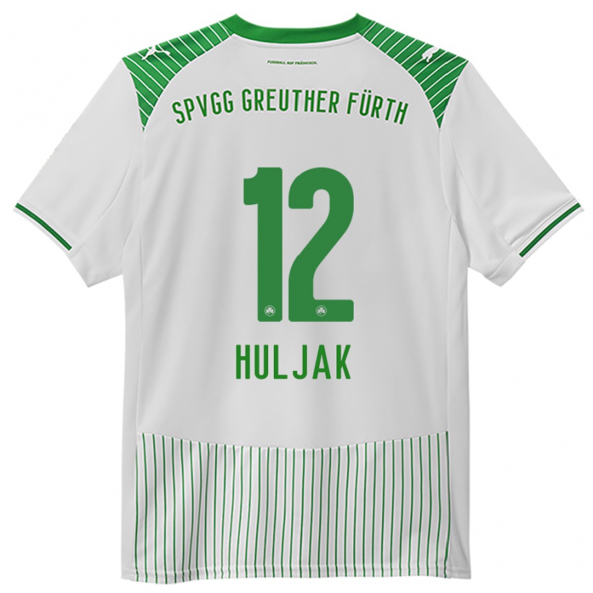 נשים כדורגל דומיניק הוליאק #12 לבן ירוק ג'רזי ביתית 2025/26