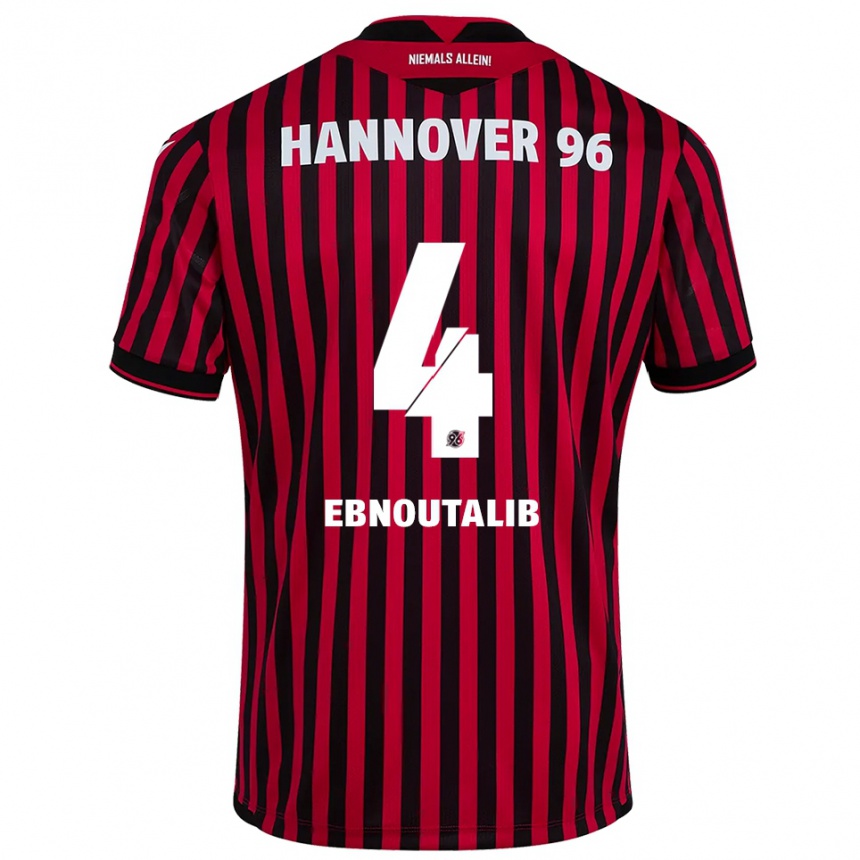 נשים כדורגל Ilias Ebnoutalib #4 אדום שחור ג'רזי ביתית 2025/26