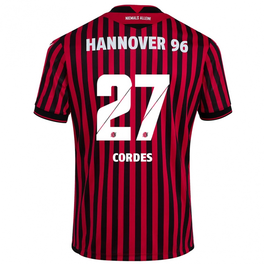 נשים כדורגל Leticia Cordes #27 אדום שחור ג'רזי ביתית 2025/26