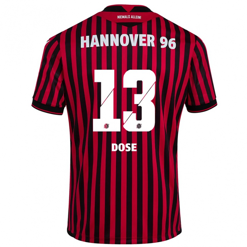 נשים כדורגל Julia Dose #13 אדום שחור ג'רזי ביתית 2025/26