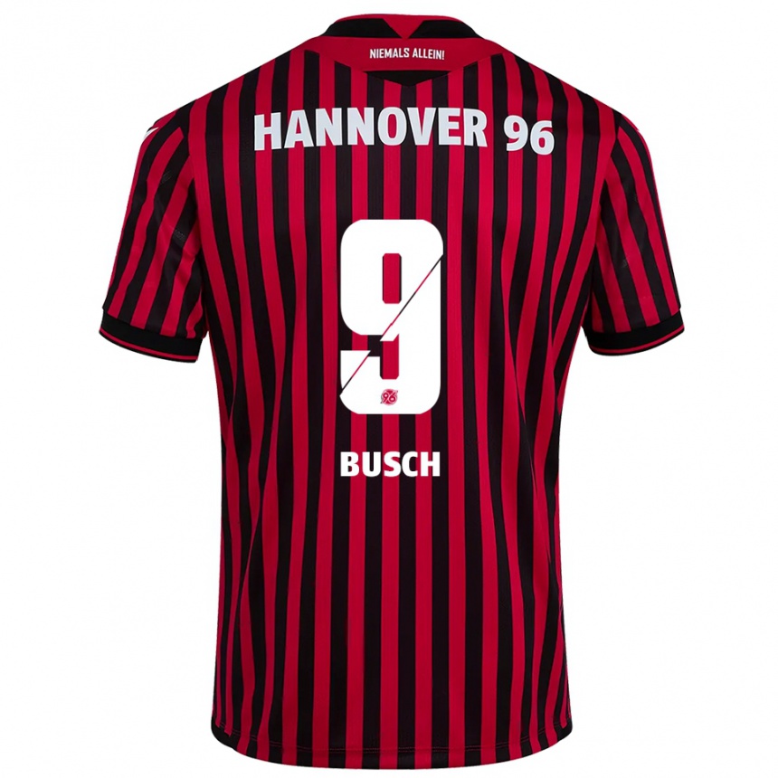 נשים כדורגל Sean Busch #9 אדום שחור ג'רזי ביתית 2025/26