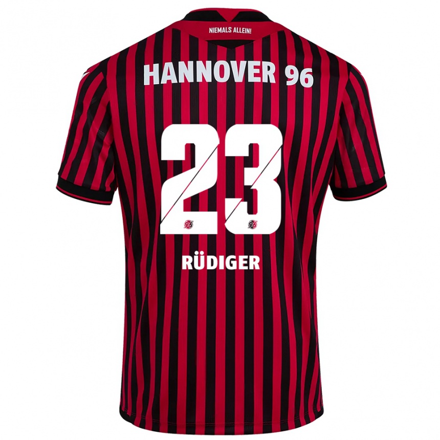 נשים כדורגל פין-לוקה רודיגר #23 אדום שחור ג'רזי ביתית 2025/26