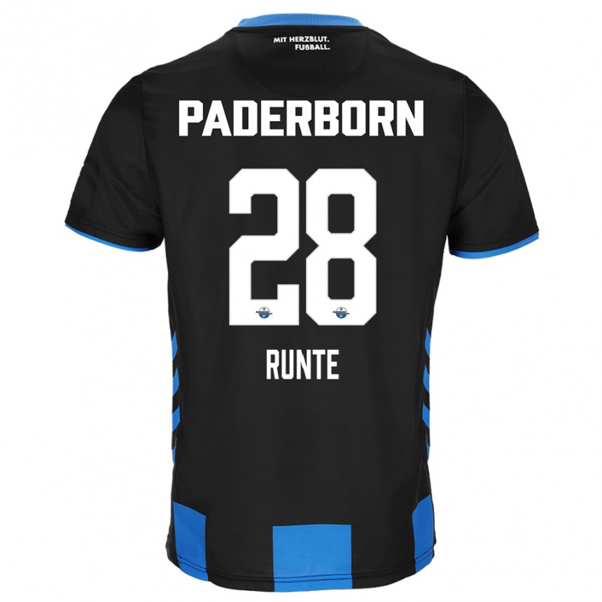 נשים כדורגל Mick-Jonas Runte #28 שחור כחול ג'רזי ביתית 2025/26