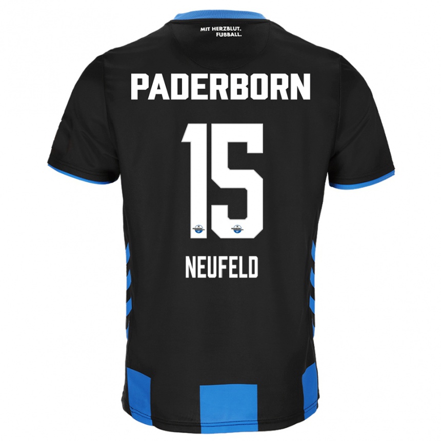 נשים כדורגל אליאס נויפלד #15 שחור כחול ג'רזי ביתית 2025/26