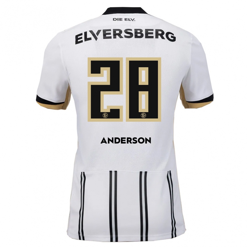 נשים כדורגל Mira Anderson #28 לבן שחור ג'רזי ביתית 2025/26