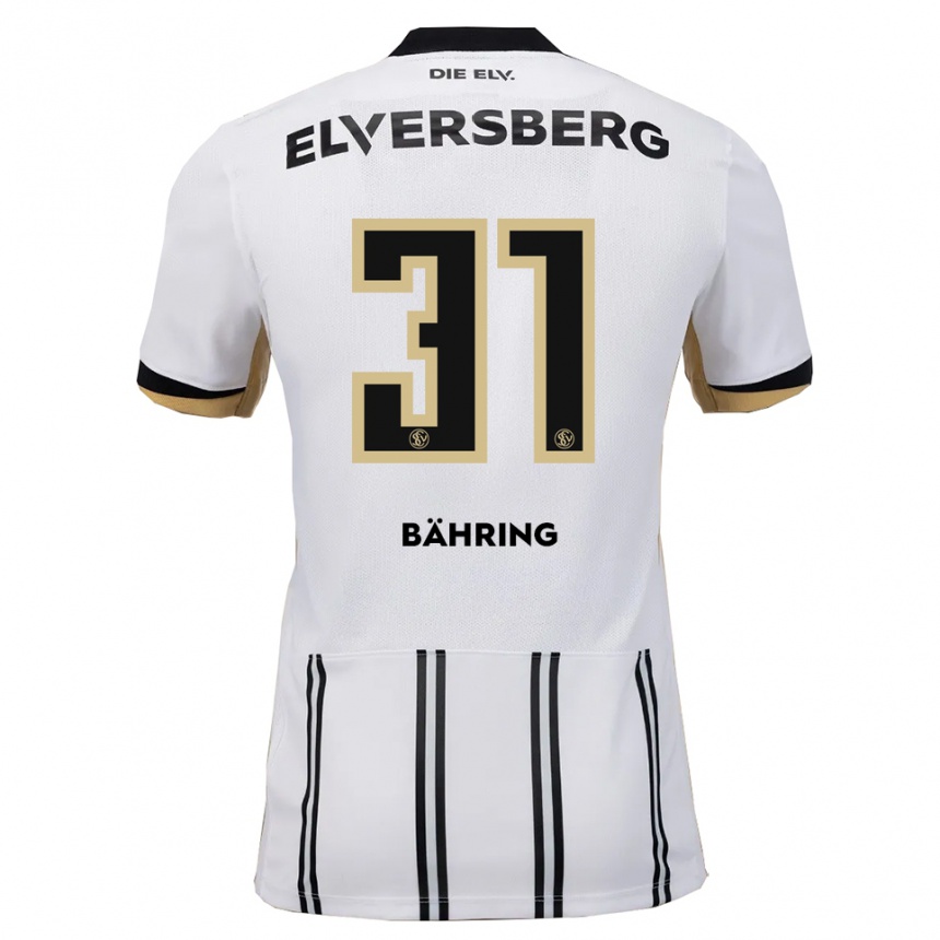 נשים כדורגל Fynn Bähring #31 לבן שחור ג'רזי ביתית 2025/26