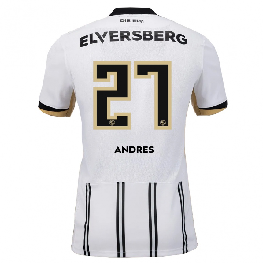 נשים כדורגל אליסה אנדרס #27 לבן שחור ג'רזי ביתית 2025/26