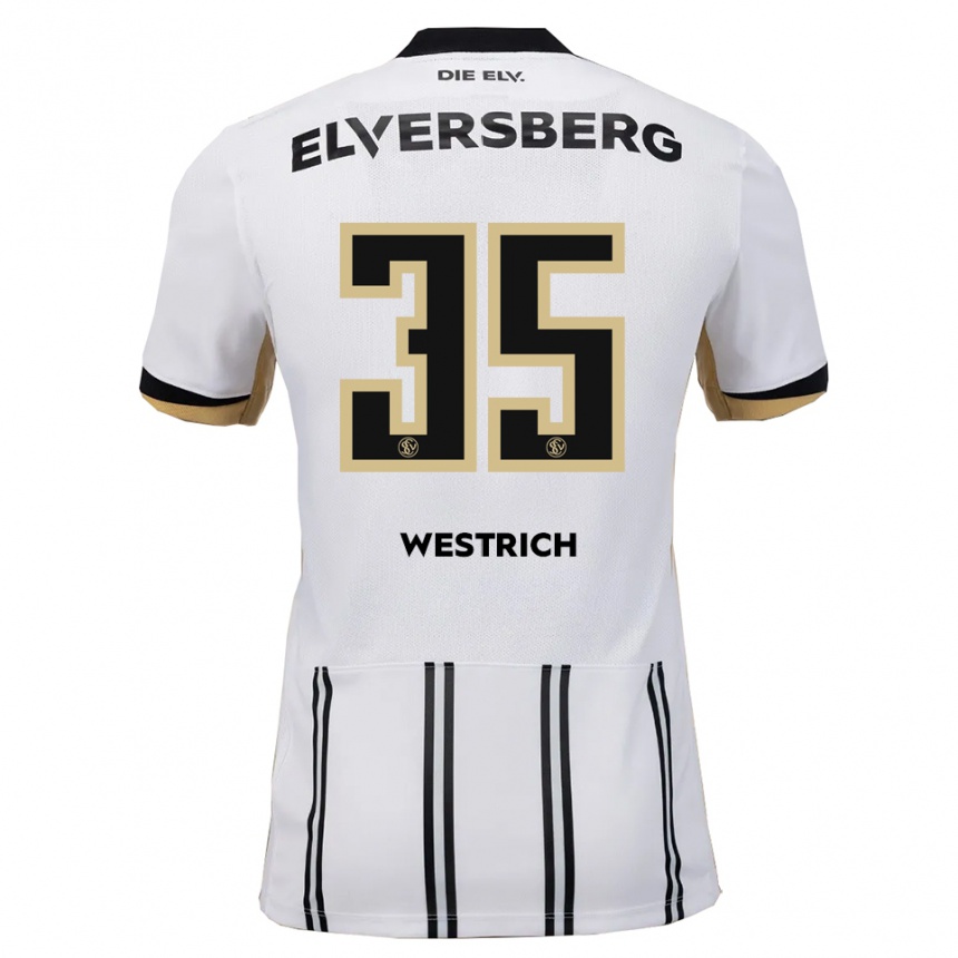 נשים כדורגל לואי הנרי וסטריך #35 לבן שחור ג'רזי ביתית 2025/26