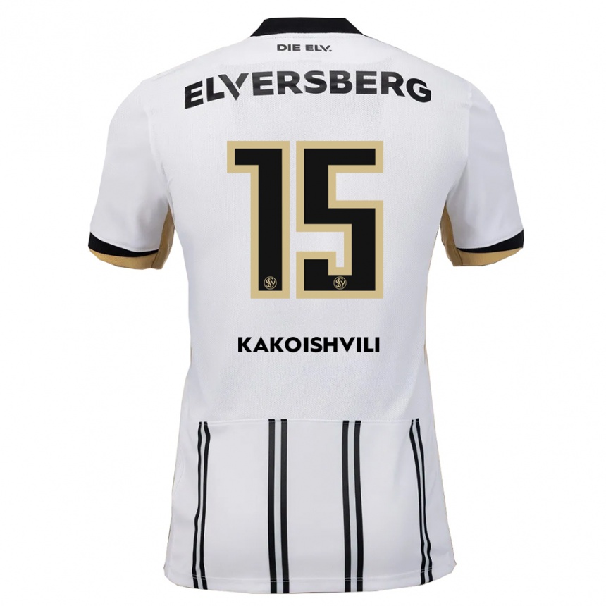 נשים כדורגל Dimitri Kakoishvili #15 לבן שחור ג'רזי ביתית 2025/26