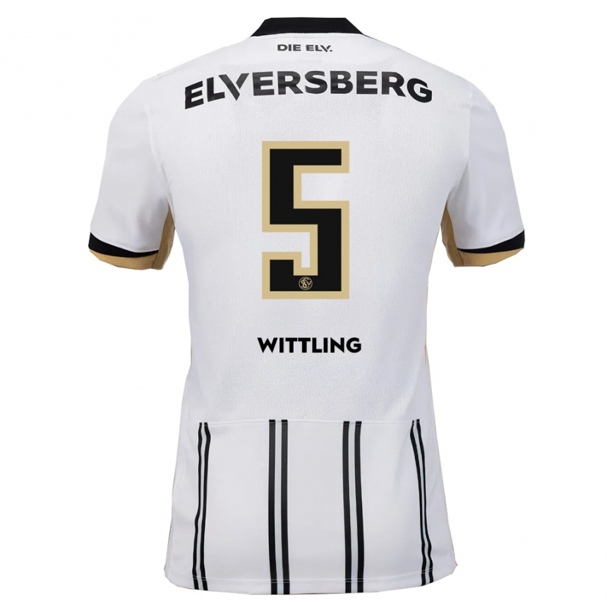 נשים כדורגל Emilia Wittling #5 לבן שחור ג'רזי ביתית 2025/26