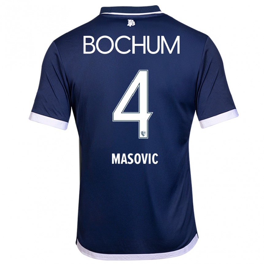 נשים כדורגל ארהאן מאסוביץ' #4 כחול נייבי לבן ג'רזי ביתית 2025/26