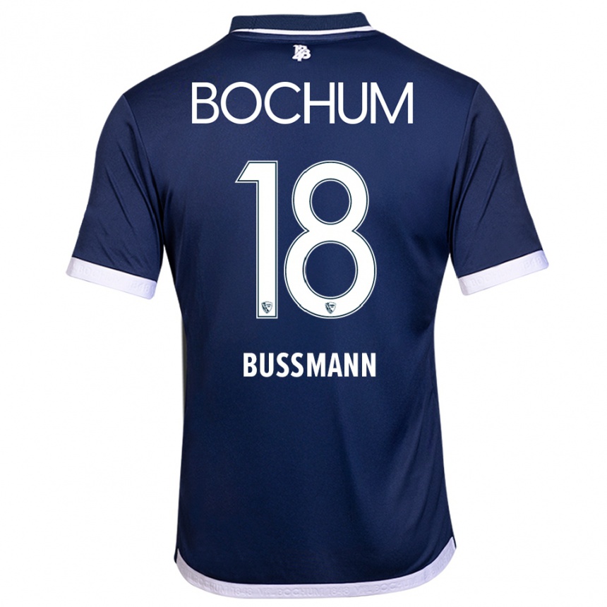 נשים כדורגל בנג׳מין בוסמן #18 כחול נייבי לבן ג'רזי ביתית 2025/26