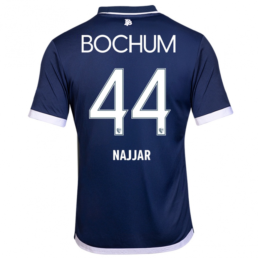 נשים כדורגל ג׳מיל נג׳אר #44 כחול נייבי לבן ג'רזי ביתית 2025/26