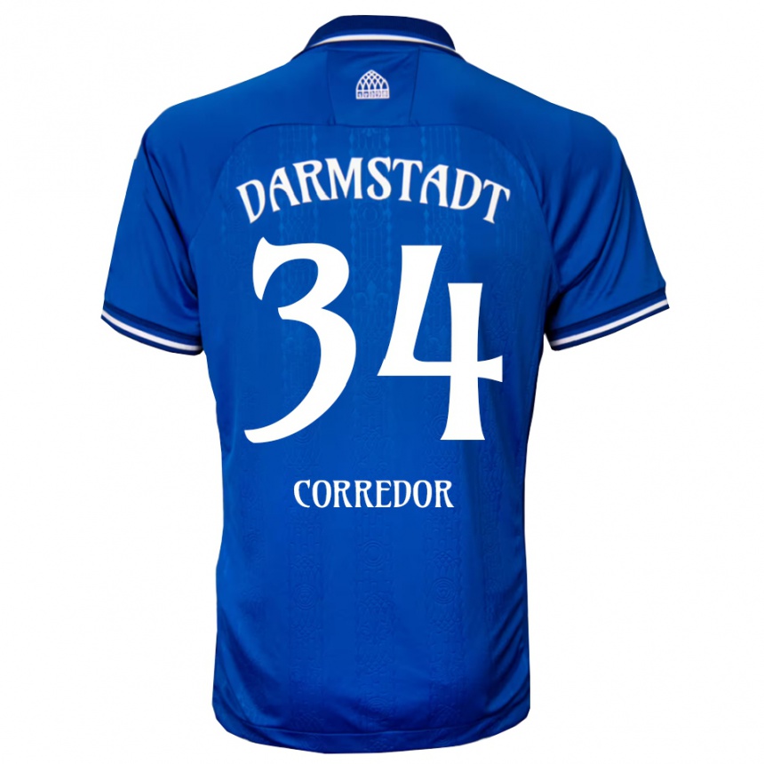 נשים כדורגל קיליאן קורדור #34 כחול לבן ג'רזי ביתית 2025/26