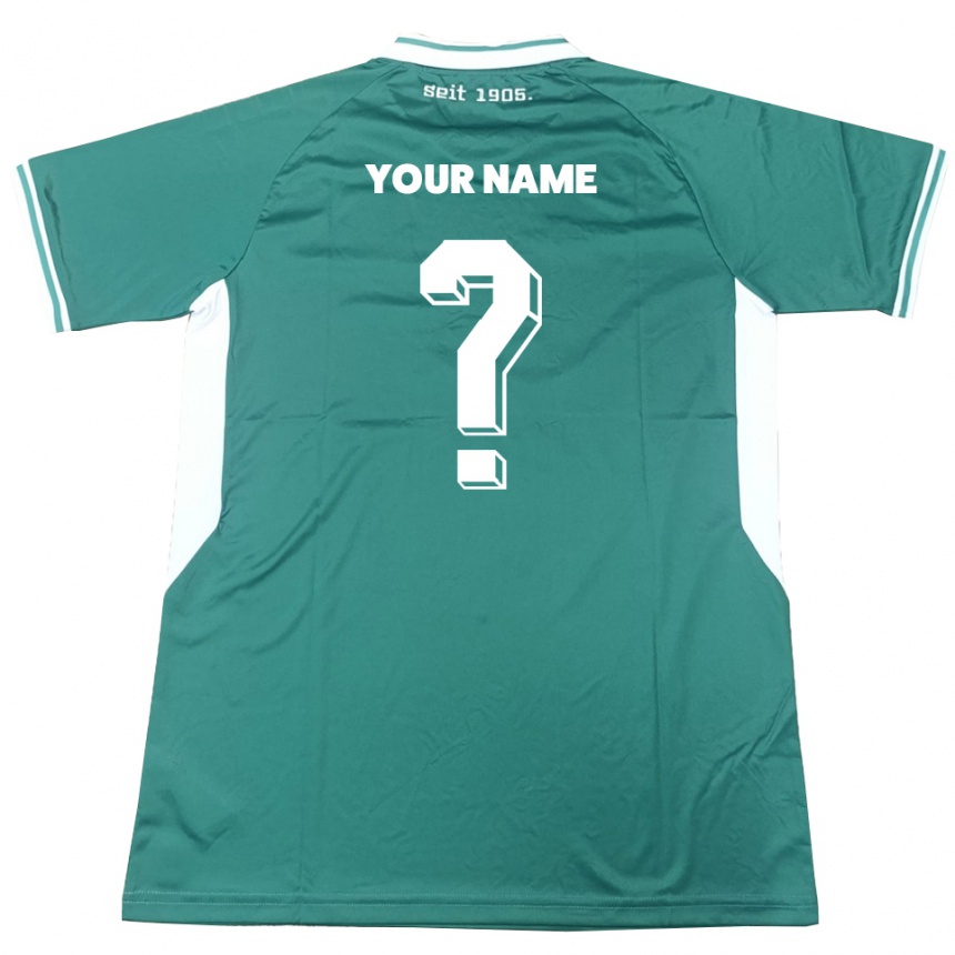 נשים כדורגל השם שלך #0 ירוק לבן ג'רזי ביתית 2025/26
