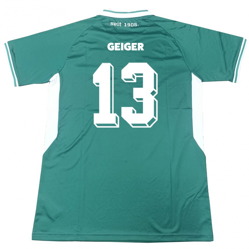 נשים כדורגל Luca Geiger #13 ירוק לבן ג'רזי ביתית 2025/26