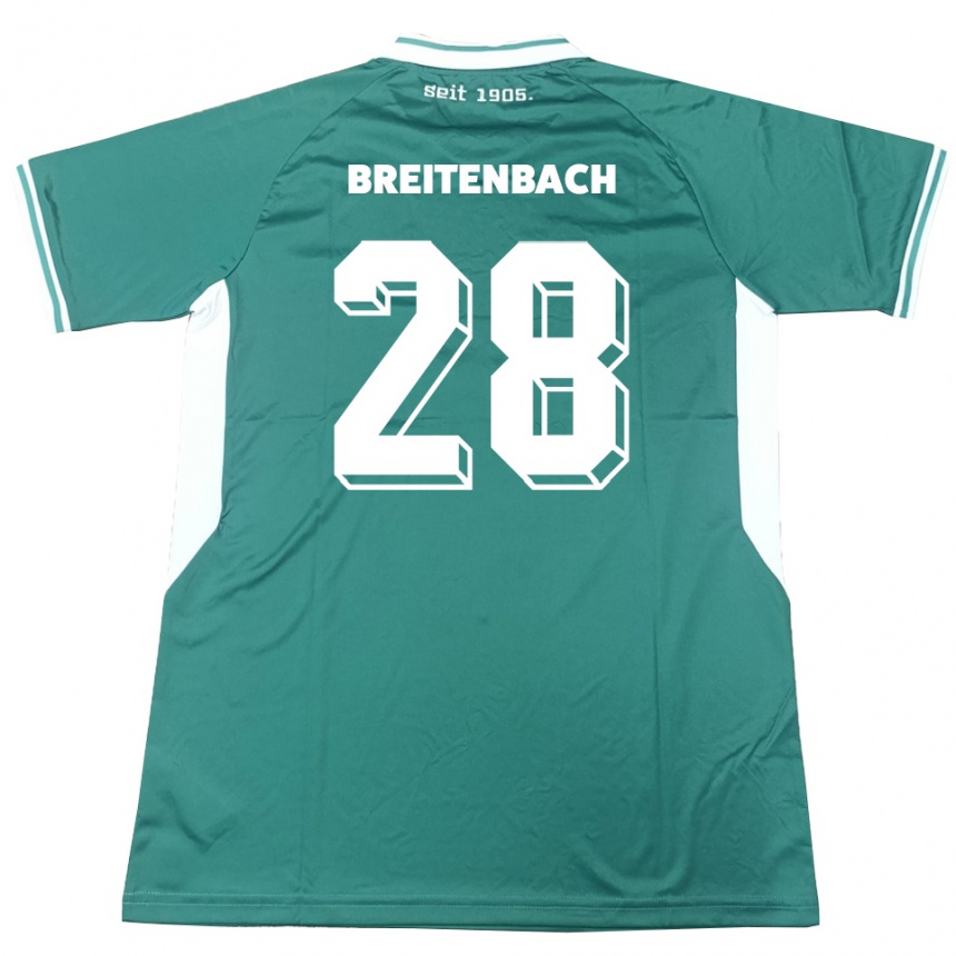 נשים כדורגל Fabio Breitenbach #28 ירוק לבן ג'רזי ביתית 2025/26