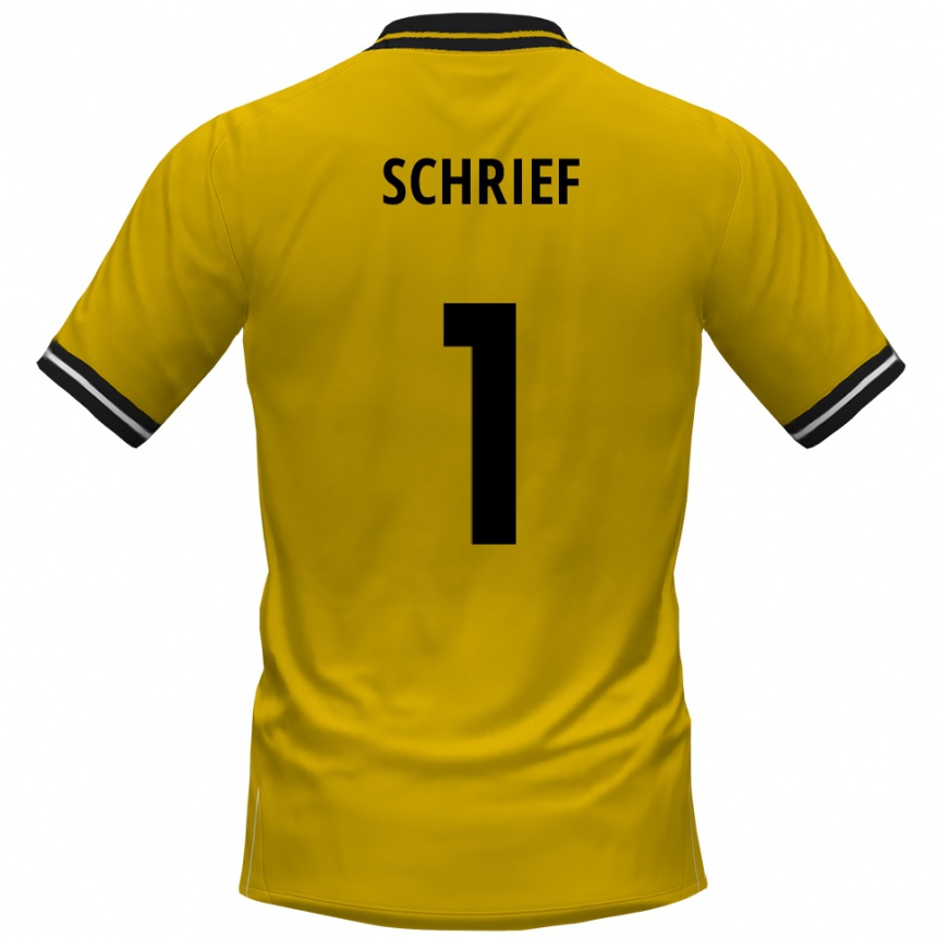 נשים כדורגל Moritz Schrief #1 צהוב שחור ג'רזי ביתית 2025/26