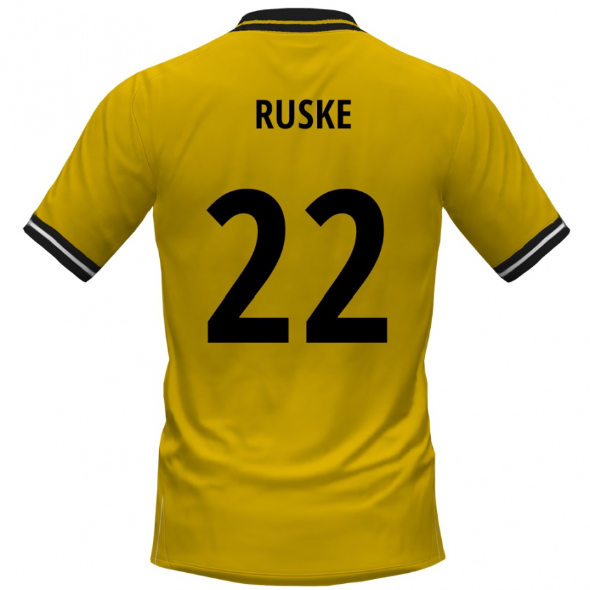 נשים כדורגל Neo Ruske #22 צהוב שחור ג'רזי ביתית 2025/26