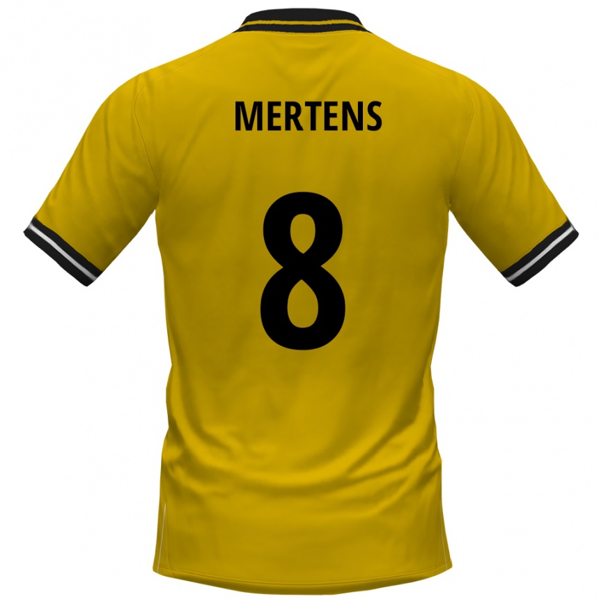 נשים כדורגל Ben Mertens #8 צהוב שחור ג'רזי ביתית 2025/26