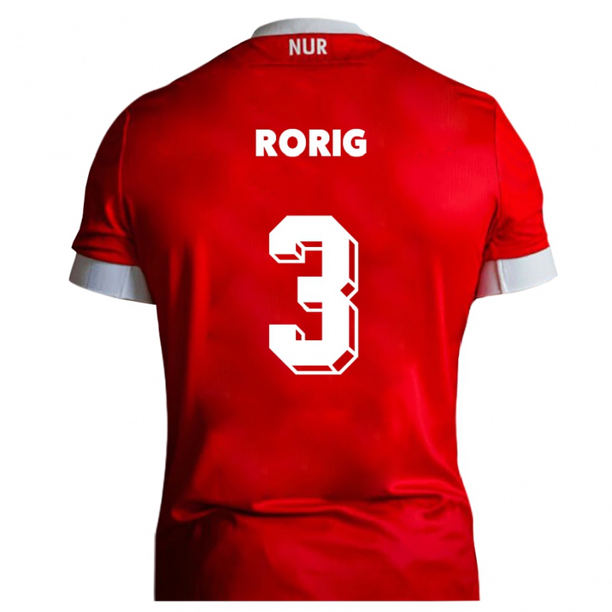 נשים כדורגל היינריך רוריג #3 אדום לבן ג'רזי ביתית 2025/26