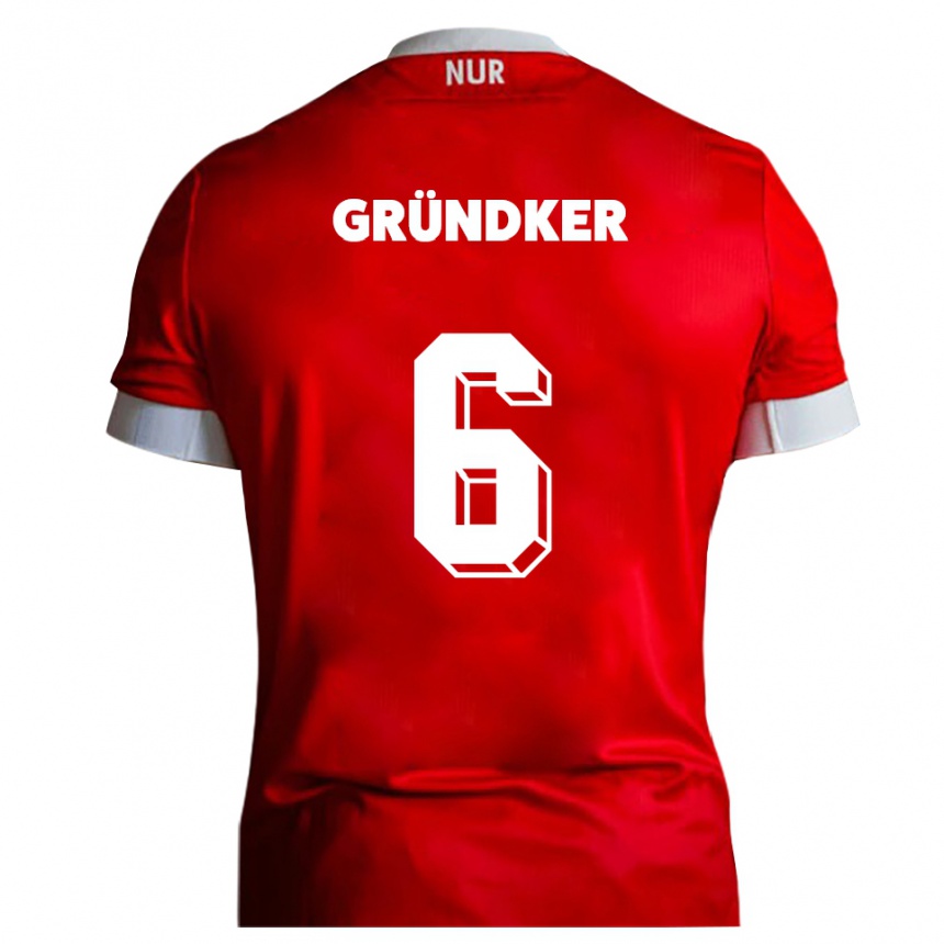 נשים כדורגל ג׳וליאן פסקל גרינדקר #6 אדום לבן ג'רזי ביתית 2025/26