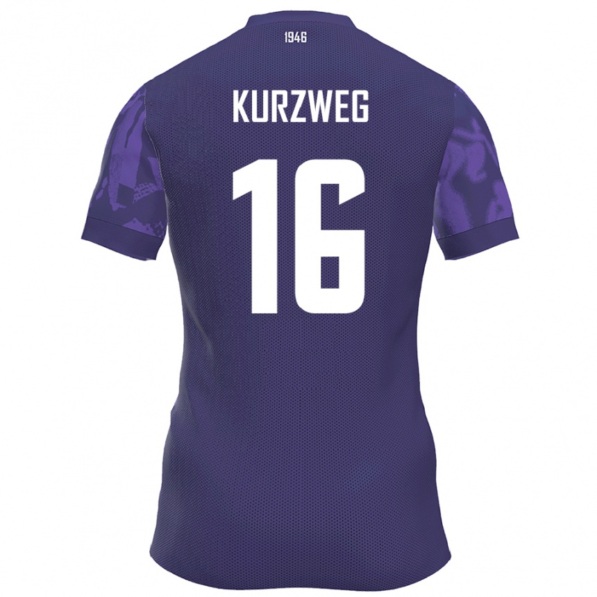 נשים כדורגל Cedric Kurzweg #16 סגול לבן ג'רזי ביתית 2025/26