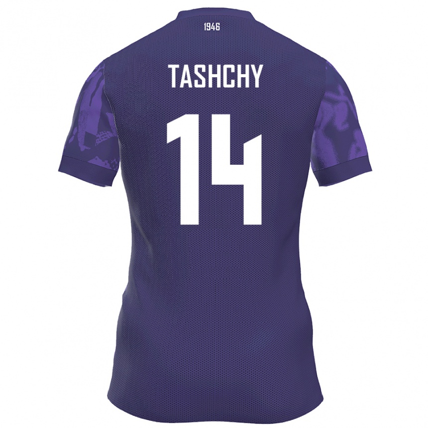 נשים כדורגל Boris Tashchy #14 סגול לבן ג'רזי ביתית 2025/26